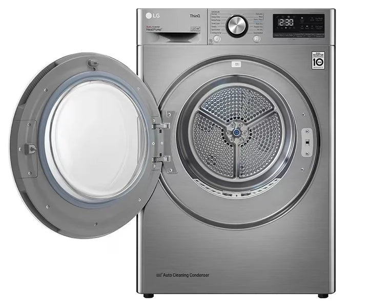 LG 9 Kg Tumble Front Load Dual Dryer, LED Display Dual Inverter Heat Pump Eco Hybrid Color Silver Model – RH90V9PV8N